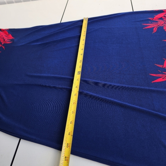 Tommy Bahama Flower Of Pisa Maxi Dress Island Navy Blue Red Stretch Sleveless M - Picture 12 of 16